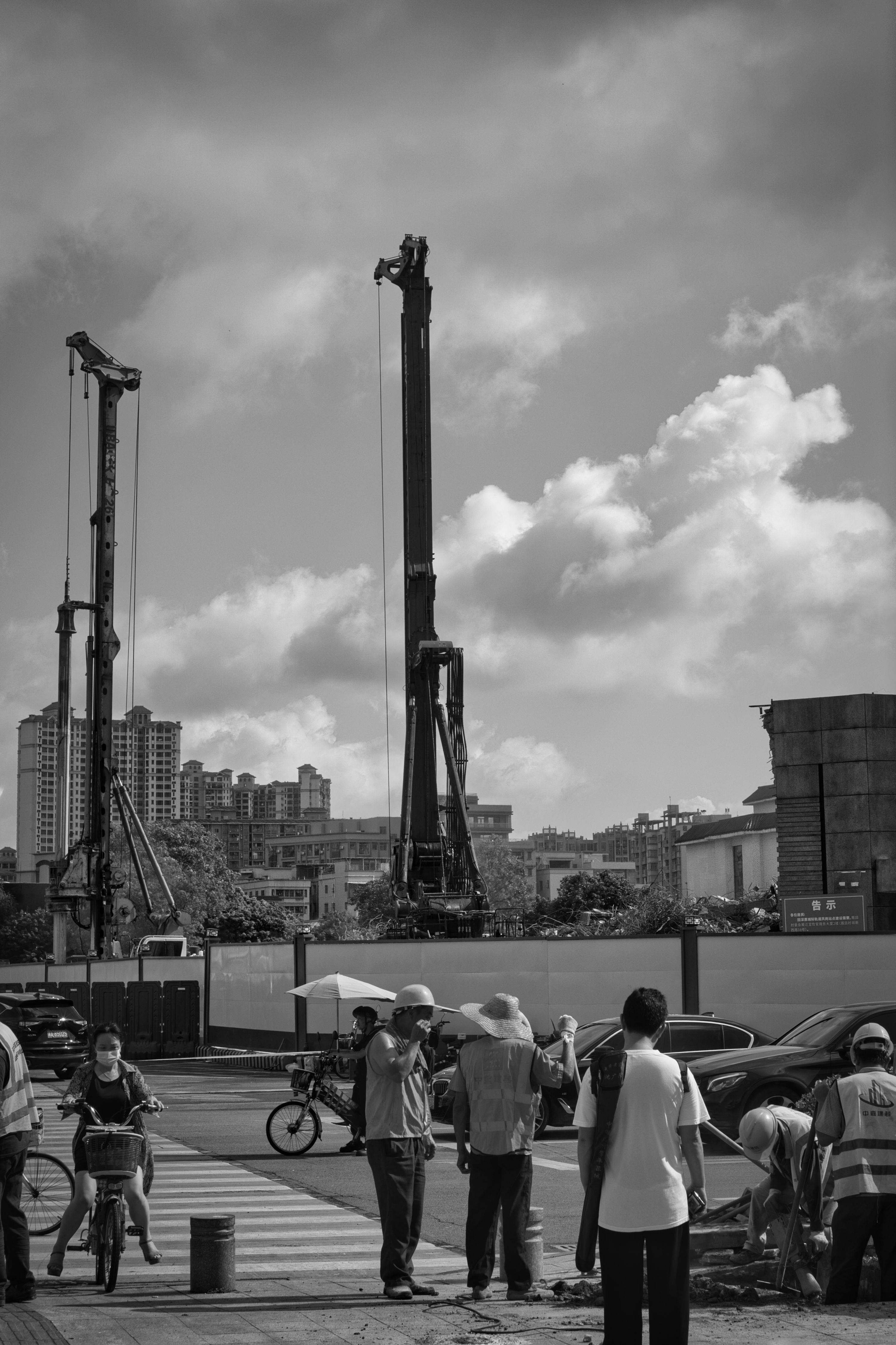 Construction team at work